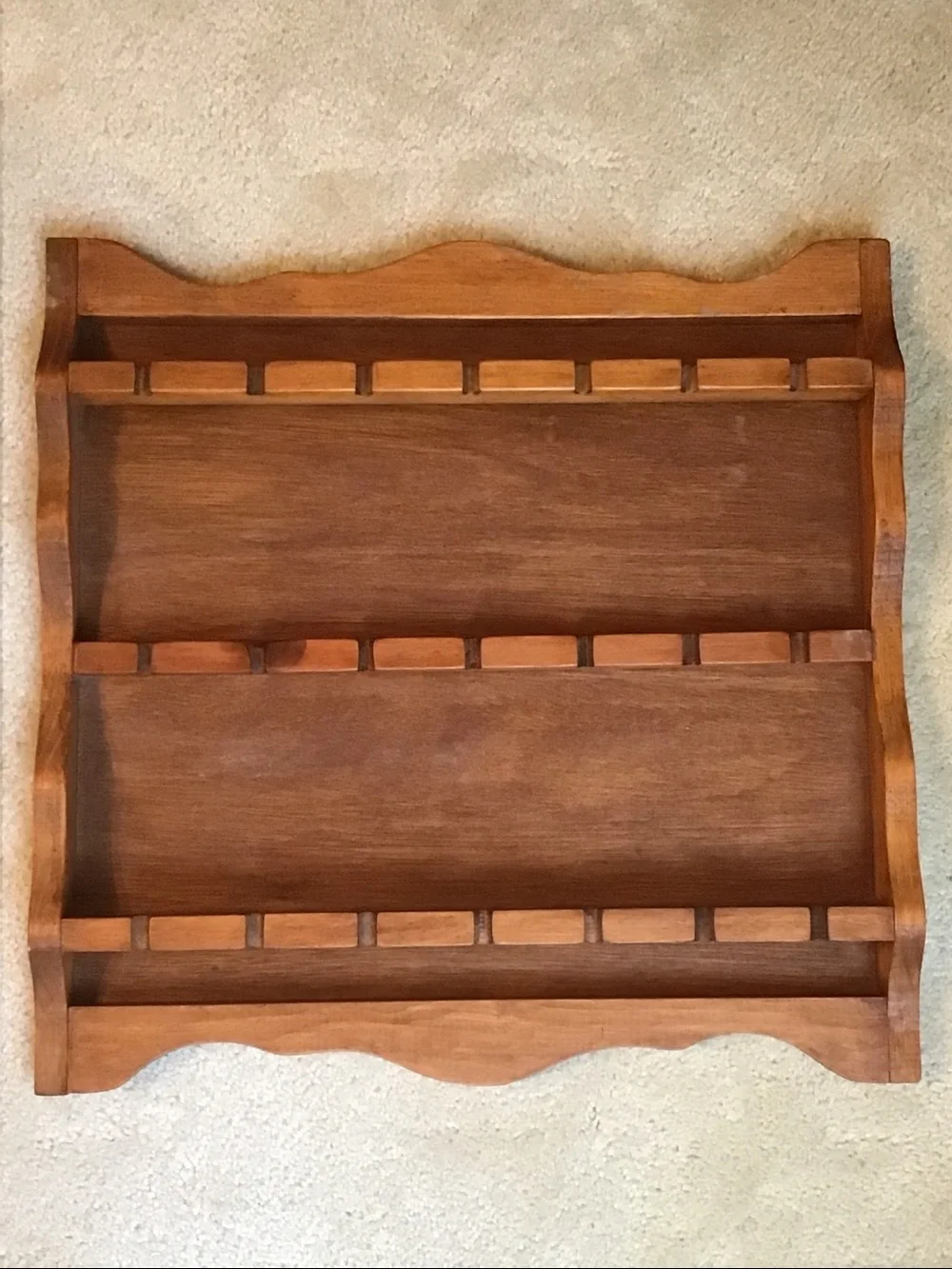 Vintage Wooden Spoon Collection Display, 18 7/8” x 18 5/8” x 1 5/8”